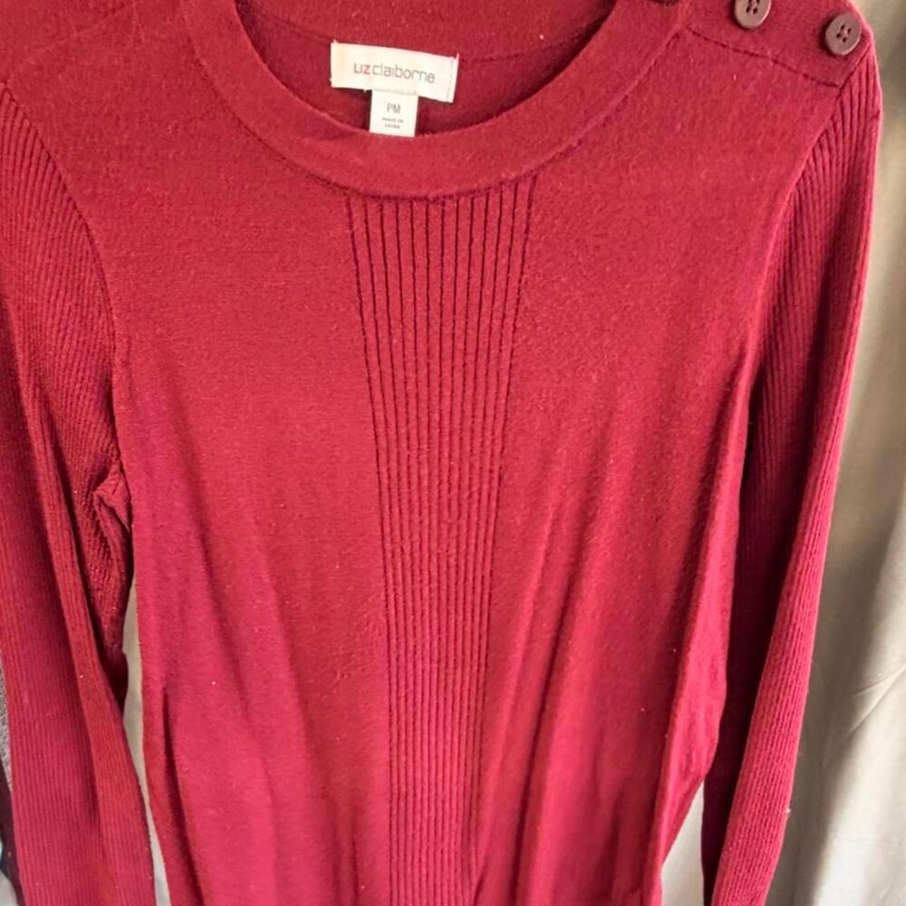 Liz-claiborne Women's Burgundy and Red Jumper